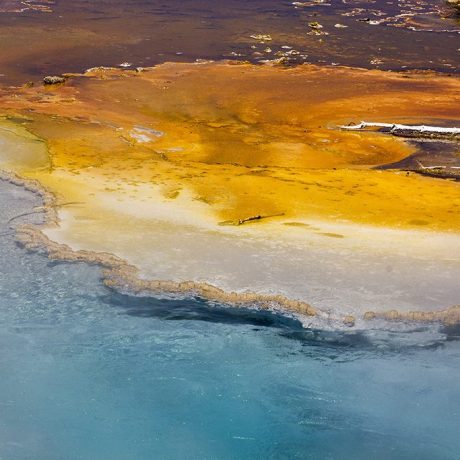 Yellowstone landscape with hot spring